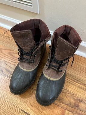 Sorel Men’s Brown and Black Waterproof Winter Duck Boots